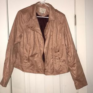 A New Day Pink Suede Moto Jacket
